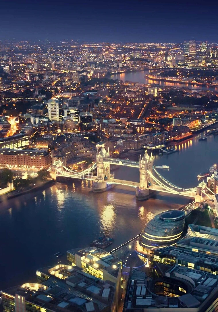 High class London escorts - Tower Bridge illuminated at night